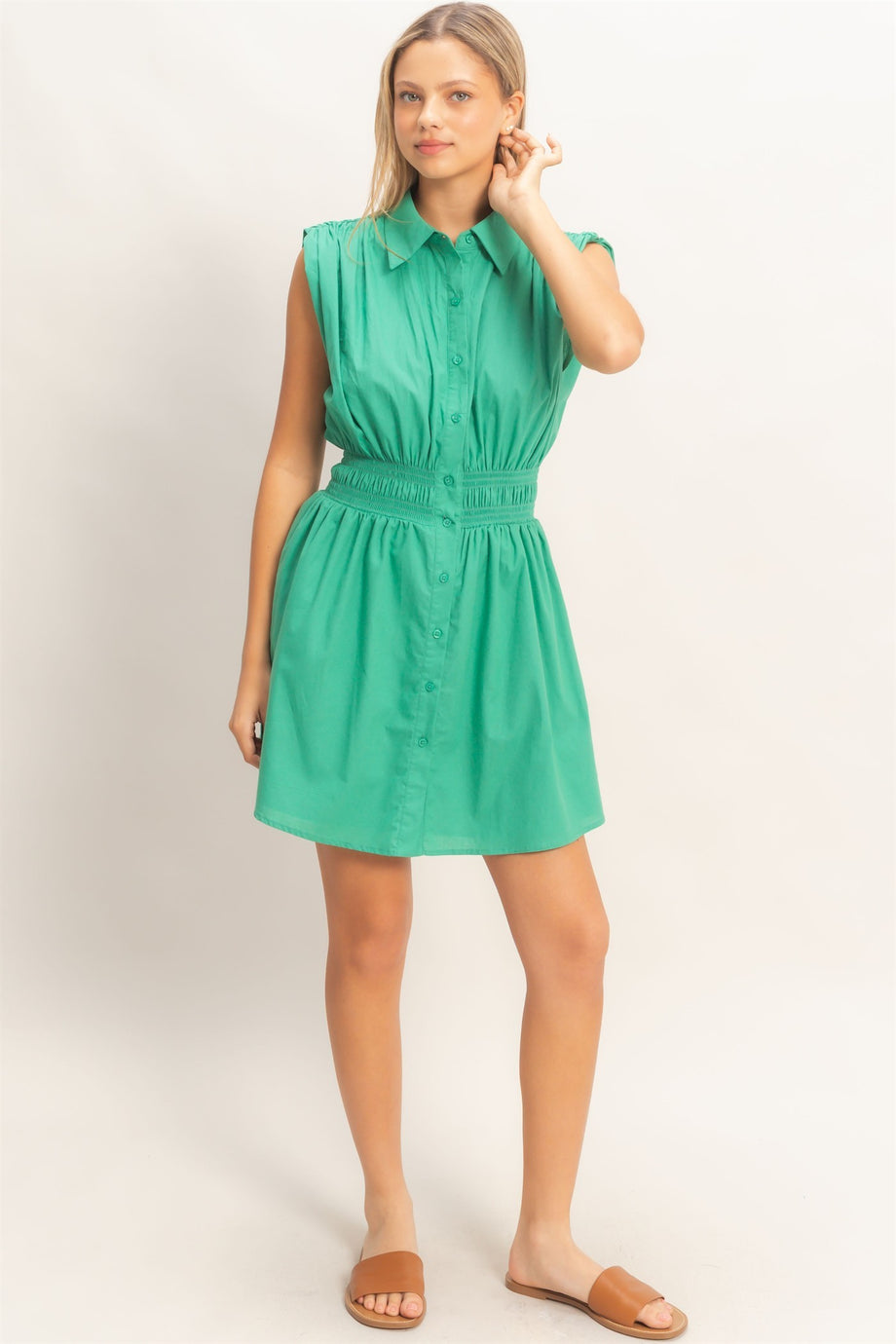 sleeveless button front mini dress Button-Up fit:Husky Black Dress Plus Size Model Tyniesha Embrace effortless elegance with